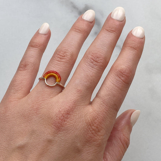 Ember Ring // Sterling Silver + Hand Dyed Flame-Rings-Twyla Dill-4.5-Seattle Jewelry-Handmade Jewelry-Seattle Jeweler-Twyla Dill