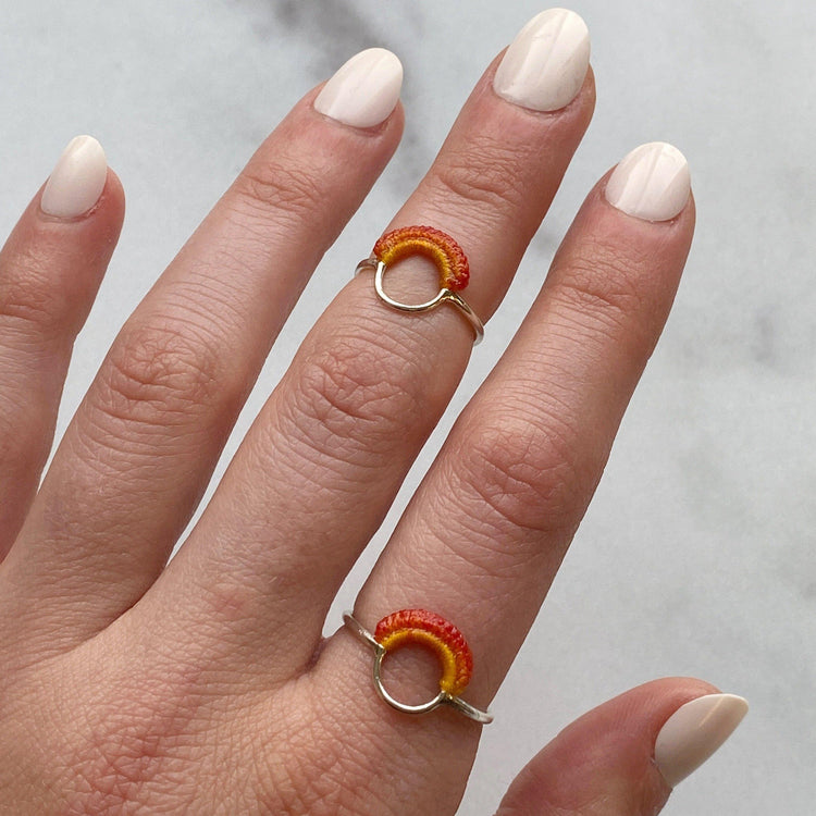 Ember Ring // Sterling Silver + Hand Dyed Flame-Rings-Twyla Dill-4.5-Seattle Jewelry-Handmade Jewelry-Seattle Jeweler-Twyla Dill