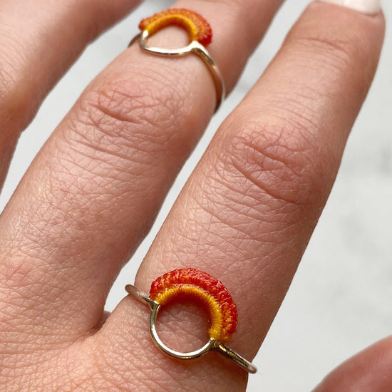 Ember Ring // Sterling Silver + Hand Dyed Flame-Rings-Twyla Dill-4.5-Seattle Jewelry-Handmade Jewelry-Seattle Jeweler-Twyla Dill