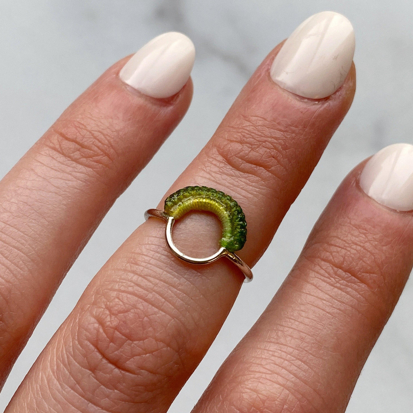 Ember Ring // Sterling Silver + Hand Dyed Forest // Size 5-Rings-Twyla Dill-5.5-Seattle Jewelry-Handmade Jewelry-Seattle Jeweler-Twyla Dill