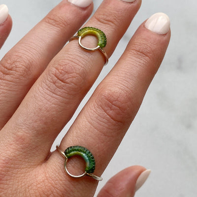 Ember Ring // Sterling Silver + Hand Dyed Forest // Size 5-Rings-Twyla Dill-5.5-Seattle Jewelry-Handmade Jewelry-Seattle Jeweler-Twyla Dill