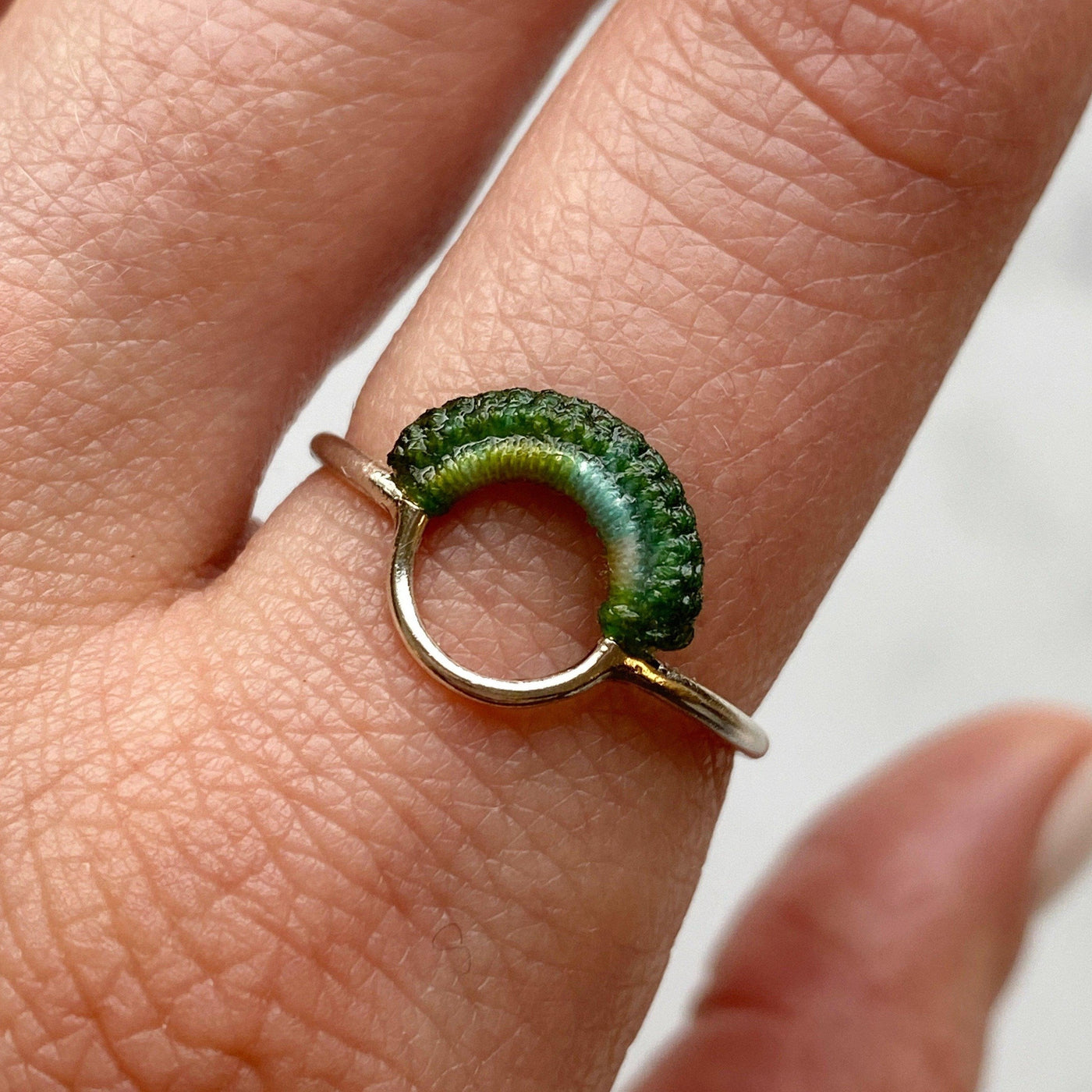 Ember Ring // Sterling Silver + Hand Dyed Forest // Size 5-Rings-Twyla Dill-5.5-Seattle Jewelry-Handmade Jewelry-Seattle Jeweler-Twyla Dill