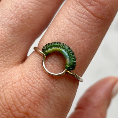 Ember Ring // Sterling Silver + Hand Dyed Forest // Size 5-Rings-Twyla Dill-5.5-Seattle Jewelry-Handmade Jewelry-Seattle Jeweler-Twyla Dill