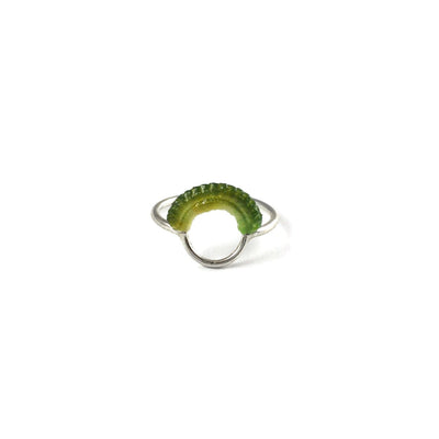 Ember Ring // Sterling Silver + Hand Dyed Forest // Size 5-Rings-Twyla Dill-5.5-Seattle Jewelry-Handmade Jewelry-Seattle Jeweler-Twyla Dill