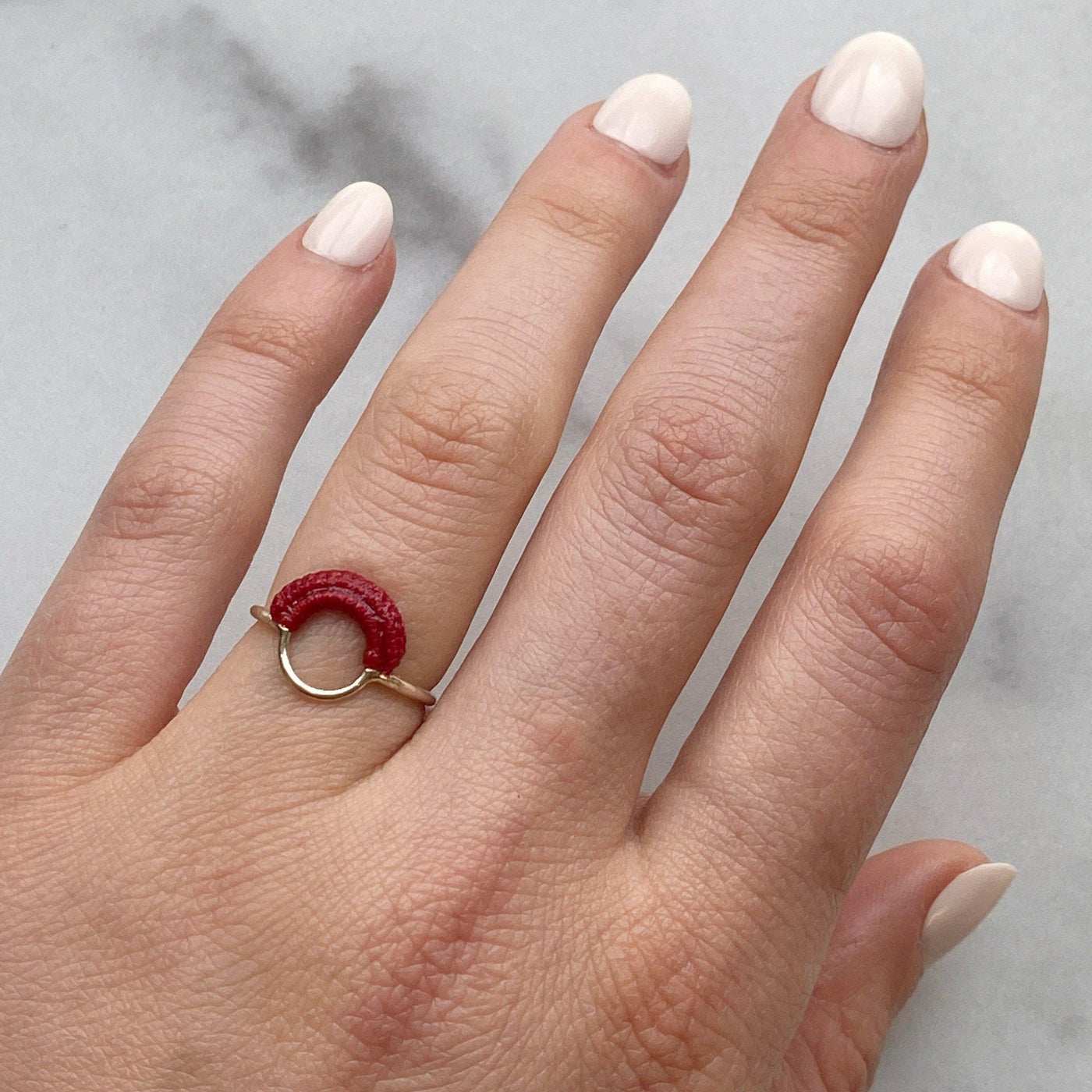 Ember Ring // Sterling Silver + Red // Size 6-Rings-Twyla Dill-Seattle Jewelry-Handmade Jewelry-Seattle Jeweler-Twyla Dill