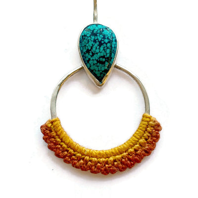 Hand Dyed Amoro Earrings in Speckled Turquoise // One-of-a-Kind-Twyla Dill-Seattle Jewelry-Handmade Jewelry-Seattle Jeweler-Twyla Dill