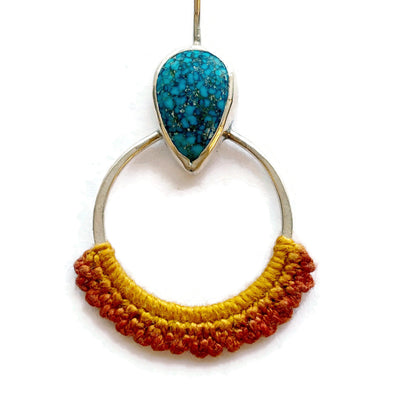 Hand Dyed Amoro Earrings in Speckled Turquoise // One-of-a-Kind-Twyla Dill-Seattle Jewelry-Handmade Jewelry-Seattle Jeweler-Twyla Dill