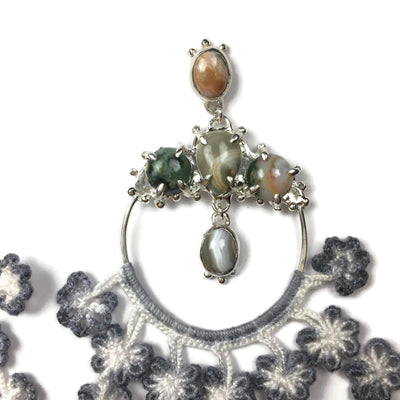 Hand Dyed Ocean Jasper Flora Earrings // One-of-a-Kind-Earrings-Twyla Dill-Seattle Jewelry-Handmade Jewelry-Seattle Jeweler-Twyla Dill