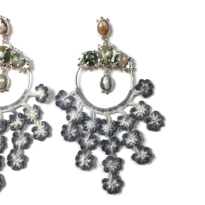 Hand Dyed Ocean Jasper Flora Earrings // One-of-a-Kind-Earrings-Twyla Dill-Seattle Jewelry-Handmade Jewelry-Seattle Jeweler-Twyla Dill