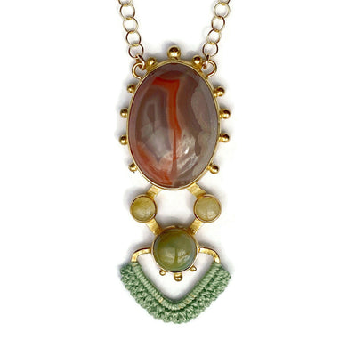 Know Your Power Necklace in Agate, Gold Rutilated Quartz & Ocean Jasper // One-of-a-Kind-Twyla Dill-Seattle Jewelry-Handmade Jewelry-Seattle Jeweler-Twyla Dill