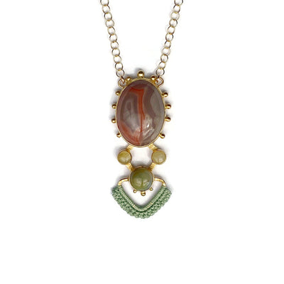 Know Your Power Necklace in Agate, Gold Rutilated Quartz & Ocean Jasper // One-of-a-Kind-Twyla Dill-Seattle Jewelry-Handmade Jewelry-Seattle Jeweler-Twyla Dill