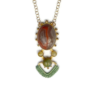 Know Your Power Necklace in Agate, Gold Rutilated Quartz & Ocean Jasper // One-of-a-Kind-Twyla Dill-Seattle Jewelry-Handmade Jewelry-Seattle Jeweler-Twyla Dill
