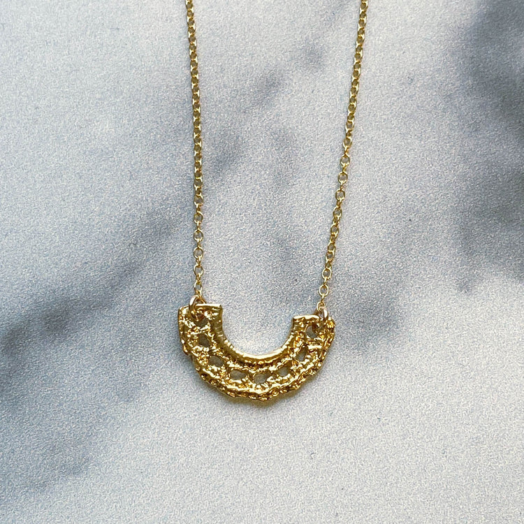 Lace Halo Necklace // Limited Edition-Necklaces-Twyla Dill-14kt Gold Vermeil-Seattle Jewelry-Handmade Jewelry-Seattle Jeweler-Twyla Dill