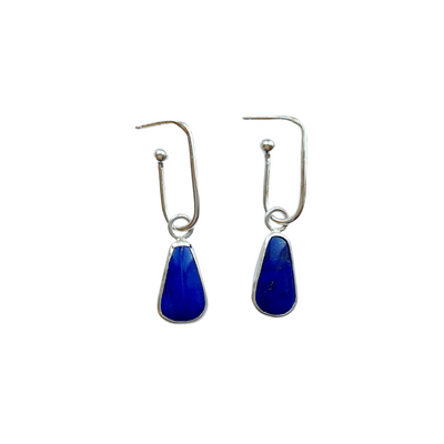Lapis Oval Convertible Hoops // One-of-a-Kind-Earrings-Twyla Dill-Seattle Jewelry-Handmade Jewelry-Seattle Jeweler-Twyla Dill
