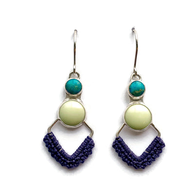 Lemon Chrysoprase & Turquoise Earrings // One-of-a-Kind-Twyla Dill-Seattle Jewelry-Handmade Jewelry-Seattle Jeweler-Twyla Dill