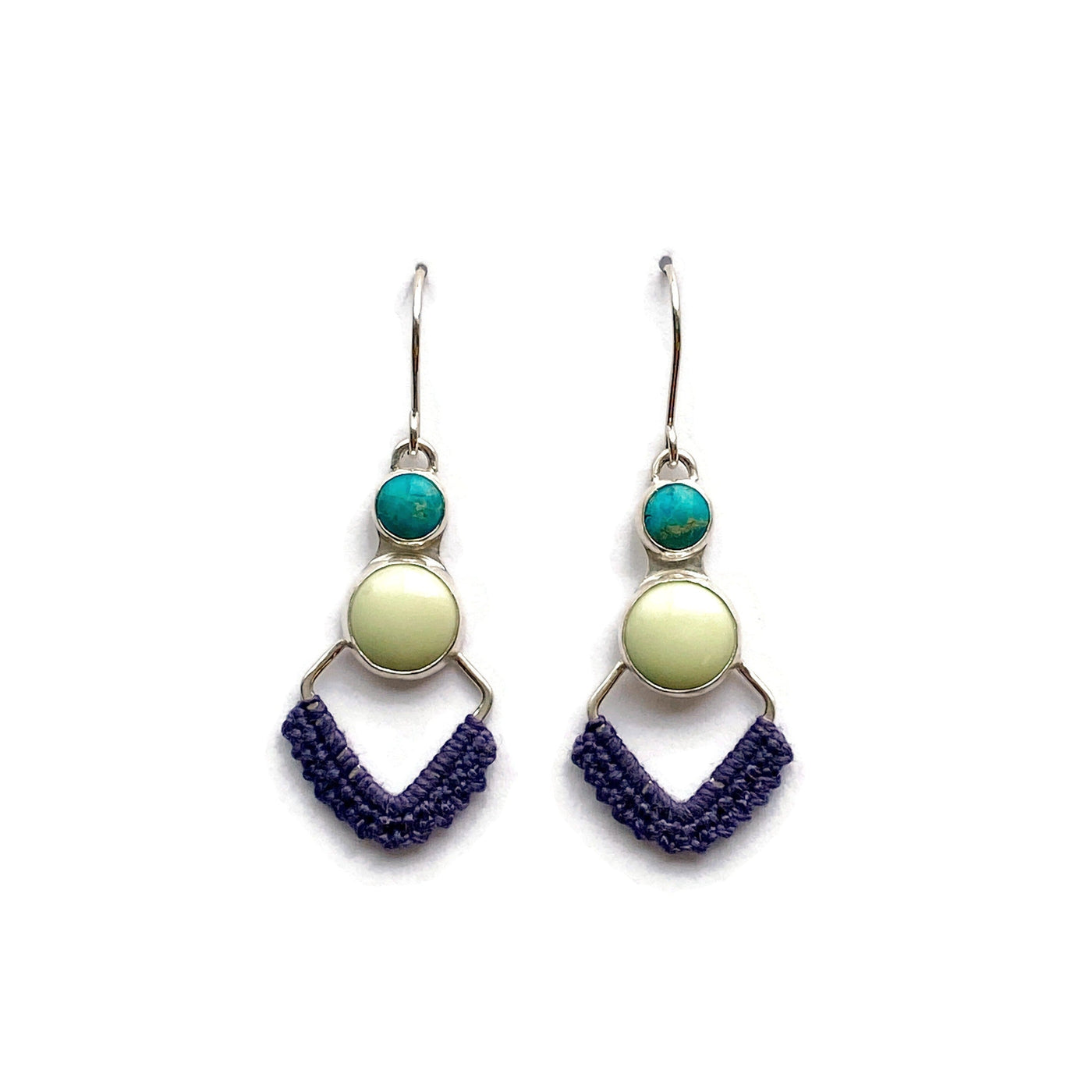 Lemon Chrysoprase & Turquoise Earrings // One-of-a-Kind-Twyla Dill-Seattle Jewelry-Handmade Jewelry-Seattle Jeweler-Twyla Dill