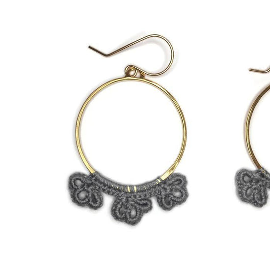 Medium Fleur Hoops-Earrings-Twyla Dill-Sterling Silver-Wine-Seattle Jewelry-Handmade Jewelry-Seattle Jeweler-Twyla Dill