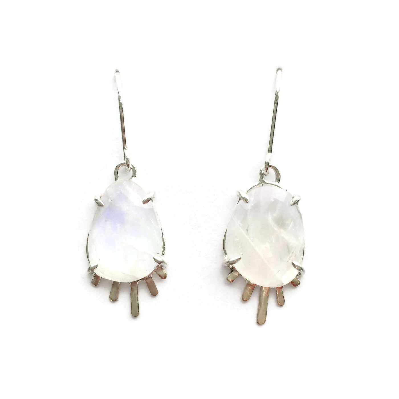 Moonstone Rays Earrings & 14k Gold // One-of-a-kind-Earrings-Twyla Dill-Seattle Jewelry-Handmade Jewelry-Seattle Jeweler-Twyla Dill