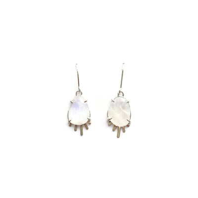 Moonstone Rays Earrings & 14k Gold // One-of-a-kind-Earrings-Twyla Dill-Seattle Jewelry-Handmade Jewelry-Seattle Jeweler-Twyla Dill