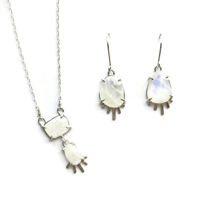 Moonstone Rays Earrings & 14k Gold // One-of-a-kind-Earrings-Twyla Dill-Seattle Jewelry-Handmade Jewelry-Seattle Jeweler-Twyla Dill