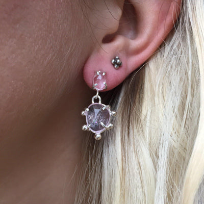 Morganite Starlit Studs // One-of-a-Kind-Twyla Dill-Seattle Jewelry-Handmade Jewelry-Seattle Jeweler-Twyla Dill
