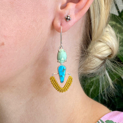 Pathway Earrings in Chrysoprase & Turquoise // One-of-a-Kind-Twyla Dill-Seattle Jewelry-Handmade Jewelry-Seattle Jeweler-Twyla Dill