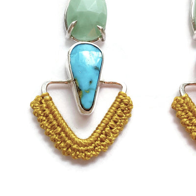 Pathway Earrings in Chrysoprase & Turquoise // One-of-a-Kind-Twyla Dill-Seattle Jewelry-Handmade Jewelry-Seattle Jeweler-Twyla Dill