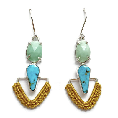 Pathway Earrings in Chrysoprase & Turquoise // One-of-a-Kind-Twyla Dill-Seattle Jewelry-Handmade Jewelry-Seattle Jeweler-Twyla Dill