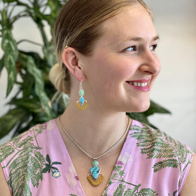 Pathway Earrings in Chrysoprase & Turquoise // One-of-a-Kind-Twyla Dill-Seattle Jewelry-Handmade Jewelry-Seattle Jeweler-Twyla Dill