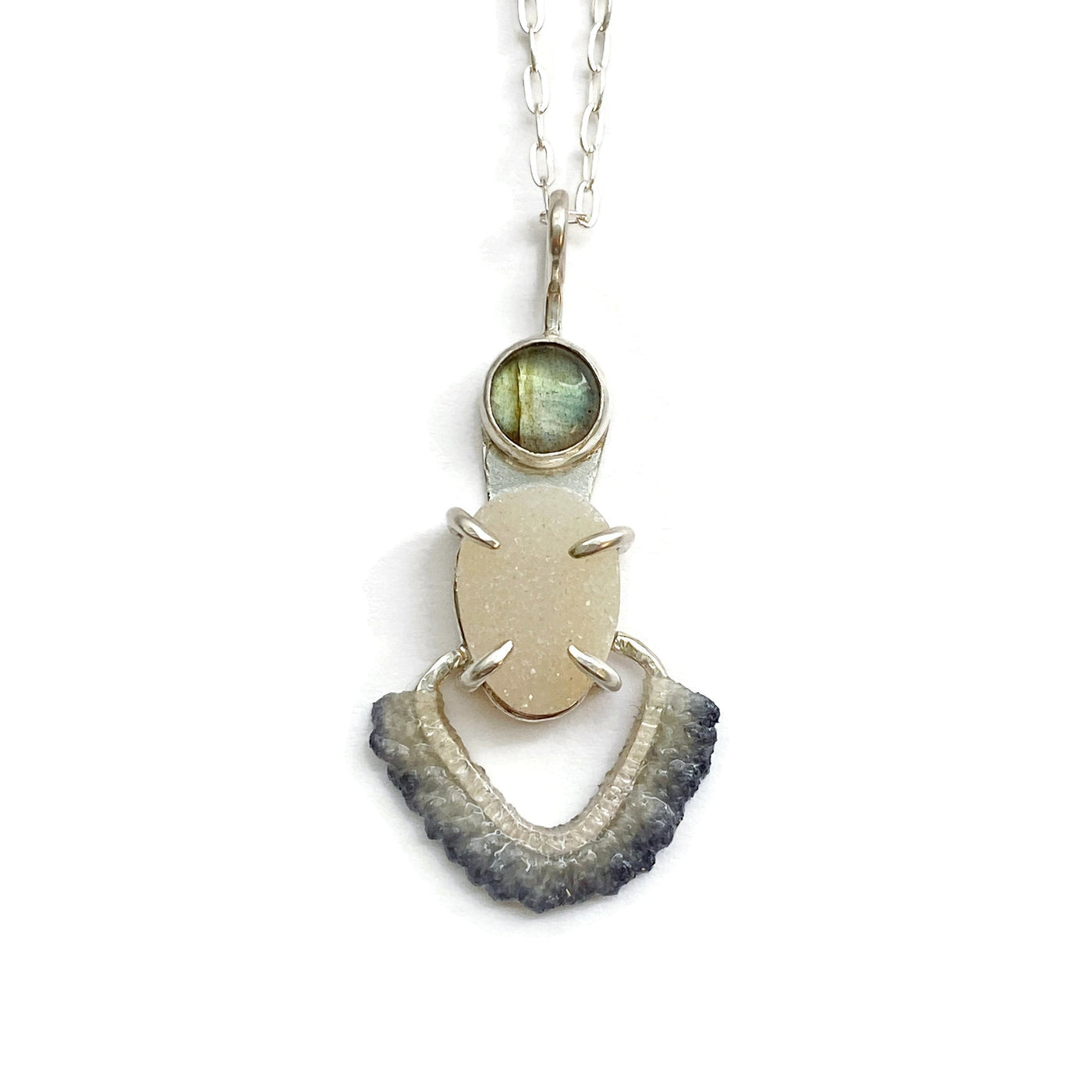 Pathway Necklace in Labradorite & Druzy // One-of-a-Kind-Necklaces-Twyla Dill-Seattle Jewelry-Handmade Jewelry-Seattle Jeweler-Twyla Dill