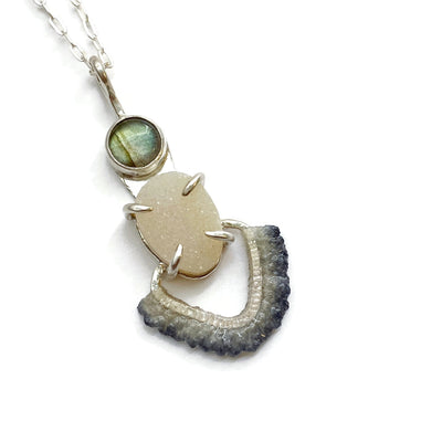 Pathway Necklace in Labradorite & Druzy // One-of-a-Kind-Necklaces-Twyla Dill-Seattle Jewelry-Handmade Jewelry-Seattle Jeweler-Twyla Dill