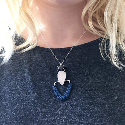 Pathway Necklace in Silver Sheen Obsidian & Druzy Quartz // One-of-a-Kind-Twyla Dill-Seattle Jewelry-Handmade Jewelry-Seattle Jeweler-Twyla Dill