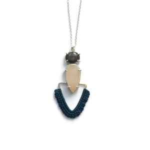 Pathway Necklace in Silver Sheen Obsidian & Druzy Quartz // One-of-a-Kind-Twyla Dill-Seattle Jewelry-Handmade Jewelry-Seattle Jeweler-Twyla Dill