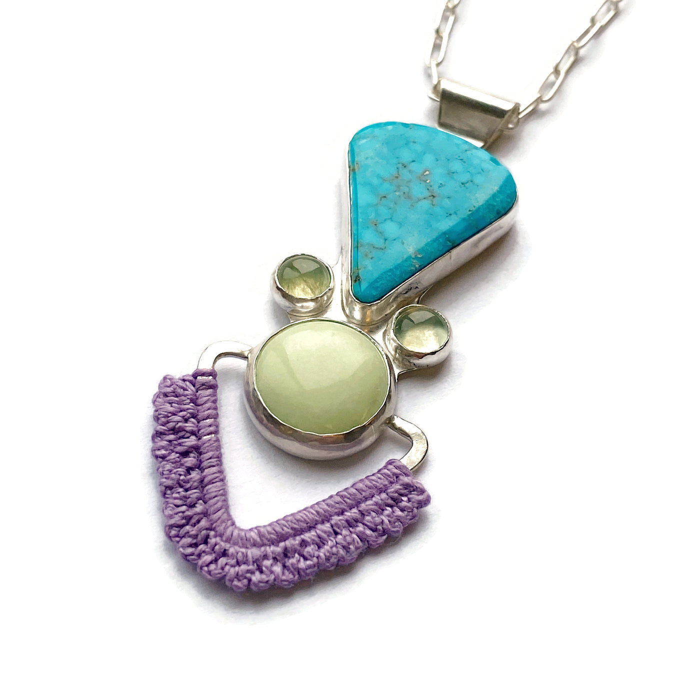 Pathway Necklace with Turquoise, Lemon Chrysoprase & Prehnite // One-of-a-Kind-Twyla Dill-Seattle Jewelry-Handmade Jewelry-Seattle Jeweler-Twyla Dill