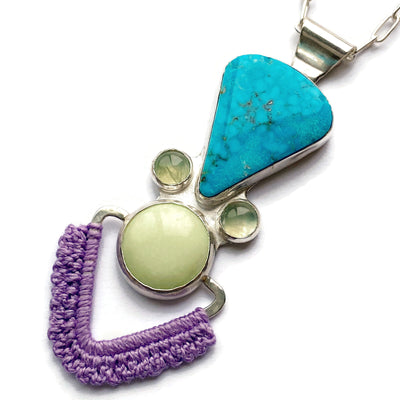 Pathway Necklace with Turquoise, Lemon Chrysoprase & Prehnite // One-of-a-Kind-Twyla Dill-Seattle Jewelry-Handmade Jewelry-Seattle Jeweler-Twyla Dill
