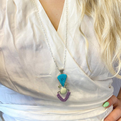 Pathway Necklace with Turquoise, Lemon Chrysoprase & Prehnite // One-of-a-Kind-Twyla Dill-Seattle Jewelry-Handmade Jewelry-Seattle Jeweler-Twyla Dill