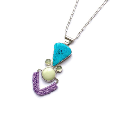Pathway Necklace with Turquoise, Lemon Chrysoprase & Prehnite // One-of-a-Kind-Twyla Dill-Seattle Jewelry-Handmade Jewelry-Seattle Jeweler-Twyla Dill