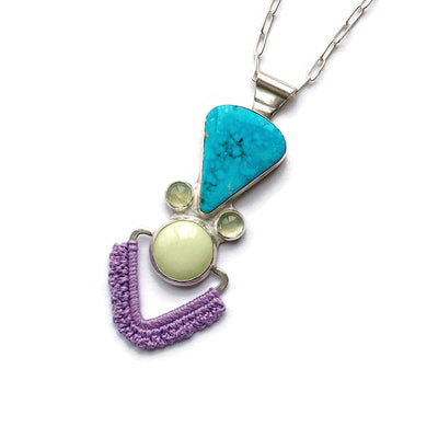 Pathway Necklace with Turquoise, Lemon Chrysoprase & Prehnite // One-of-a-Kind-Twyla Dill-Seattle Jewelry-Handmade Jewelry-Seattle Jeweler-Twyla Dill