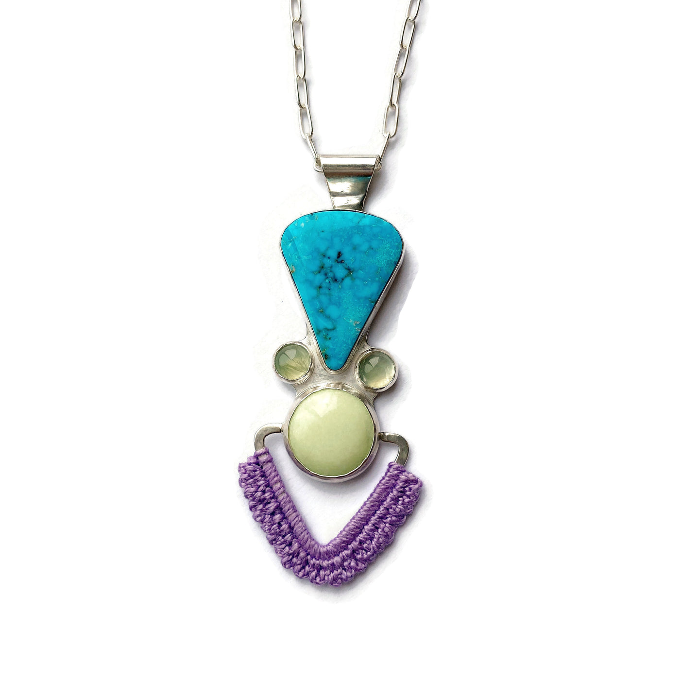 Pathway Necklace with Turquoise, Lemon Chrysoprase & Prehnite // One-of-a-Kind-Twyla Dill-Seattle Jewelry-Handmade Jewelry-Seattle Jeweler-Twyla Dill