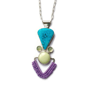 Pathway Necklace with Turquoise, Lemon Chrysoprase & Prehnite // One-of-a-Kind-Twyla Dill-Seattle Jewelry-Handmade Jewelry-Seattle Jeweler-Twyla Dill