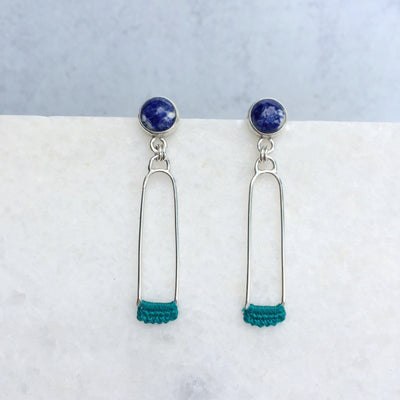Pillar Earrings in Sodalite + Silver // One-of-a-Kind-Earrings-Twyla Dill-Seattle Jewelry-Handmade Jewelry-Seattle Jeweler-Twyla Dill