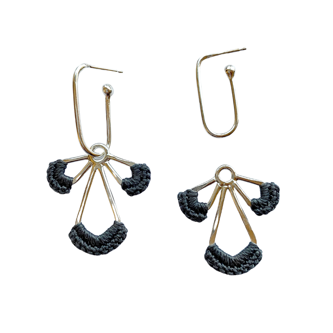 Radiate Convertible Hoops in Winter Grey // One-of-a-Kind-Earrings-Twyla Dill-Seattle Jewelry-Handmade Jewelry-Seattle Jeweler-Twyla Dill