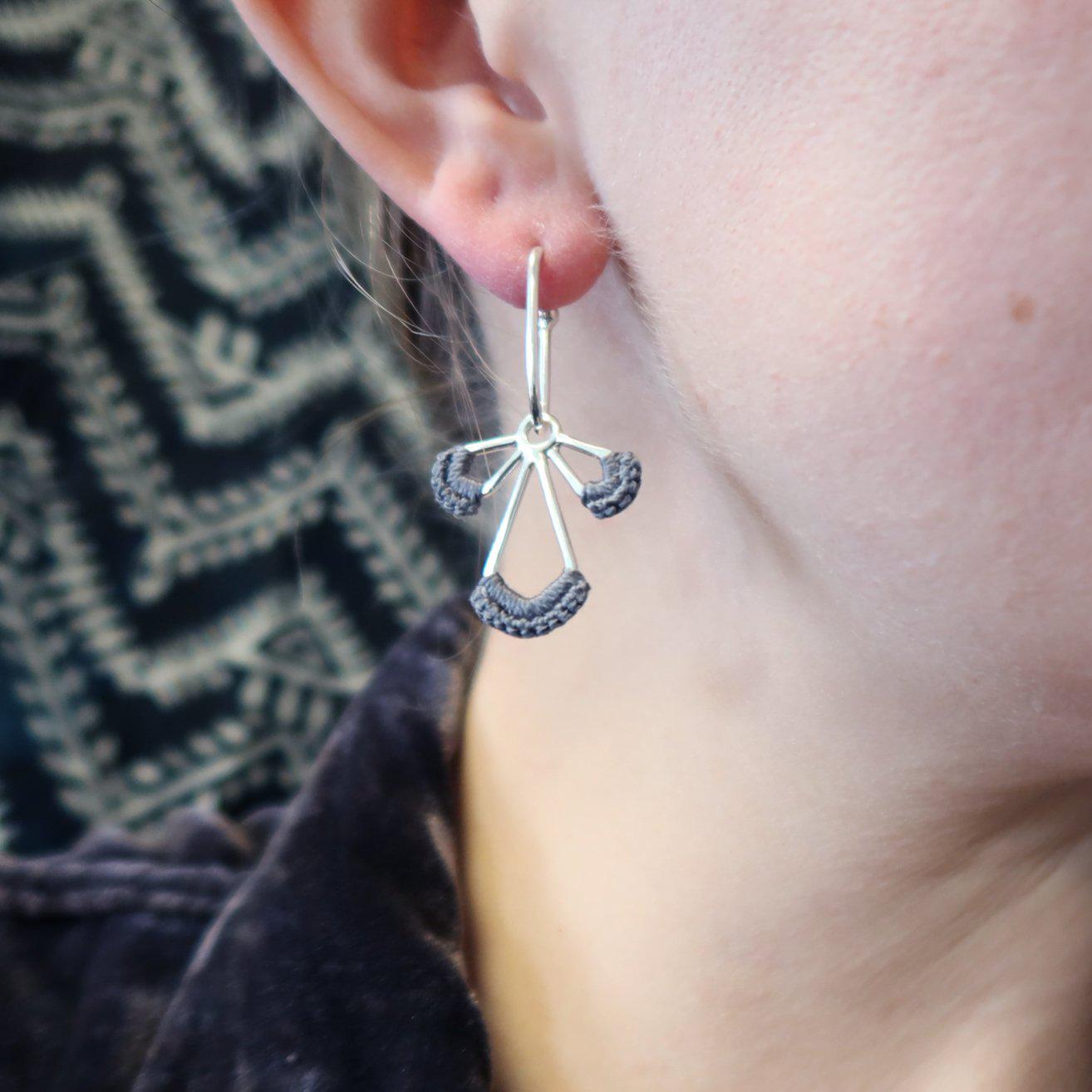 Radiate Convertible Hoops in Winter Grey // One-of-a-Kind-Earrings-Twyla Dill-Seattle Jewelry-Handmade Jewelry-Seattle Jeweler-Twyla Dill