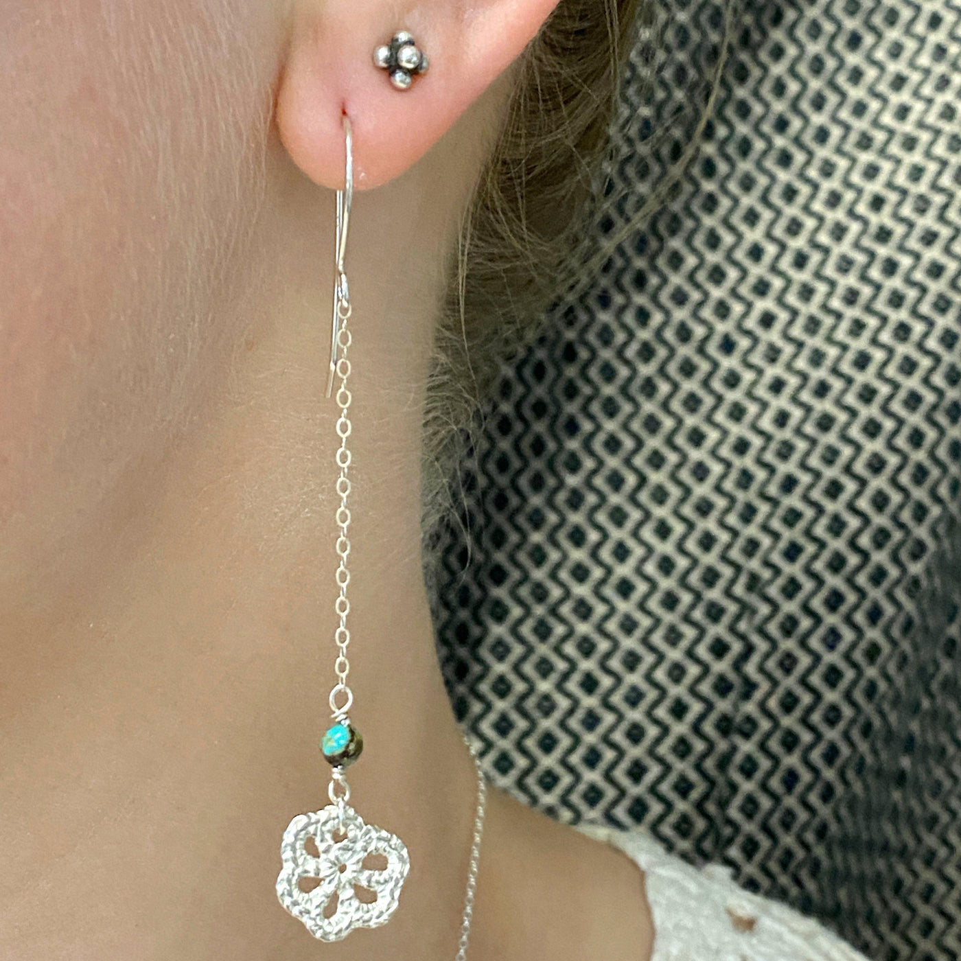 Silver Lace Flower Earrings // Limited Edition-Earrings-Twyla Dill-Simple Flower-Seattle Jewelry-Handmade Jewelry-Seattle Jeweler-Twyla Dill