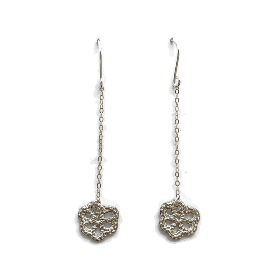 Silver Lace Flower Earrings // Limited Edition-Earrings-Twyla Dill-Simple Flower-Seattle Jewelry-Handmade Jewelry-Seattle Jeweler-Twyla Dill