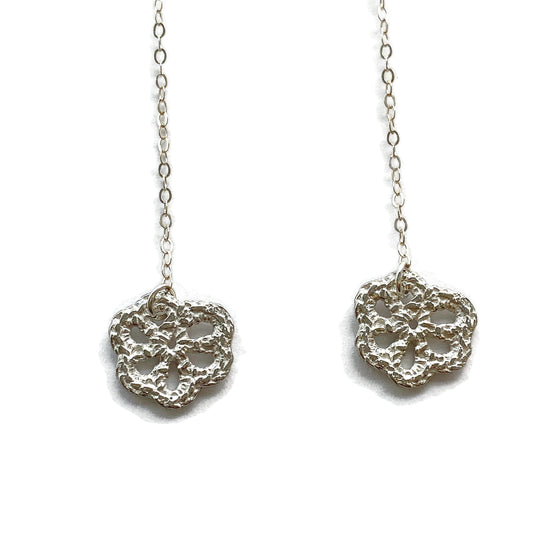 Silver Lace Flower Earrings // Limited Edition-Earrings-Twyla Dill-Simple Flower-Seattle Jewelry-Handmade Jewelry-Seattle Jeweler-Twyla Dill