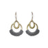 Small Maha Earrings // Small Metal & Lace Drop Earrings-Earrings-Twyla Dill-14kt Gold-Plated-Slate-Seattle Jewelry-Handmade Jewelry-Seattle Jeweler-Twyla Dill