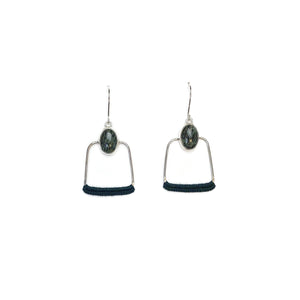 Square Hoops in Zebra Jasper + Deep Green Lace // One-of-a-Kind-Twyla Dill-Seattle Jewelry-Handmade Jewelry-Seattle Jeweler-Twyla Dill