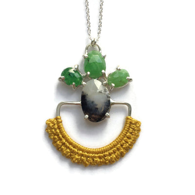 Tsavorite Garnet & Dendritic Agate Secret Garden Necklace // One-of-a-Kind-Twyla Dill-Seattle Jewelry-Handmade Jewelry-Seattle Jeweler-Twyla Dill