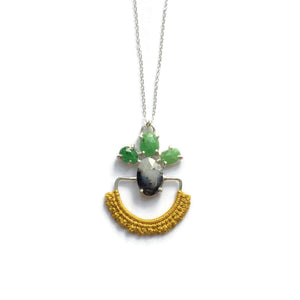 Tsavorite Garnet & Dendritic Agate Secret Garden Necklace // One-of-a-Kind-Twyla Dill-Seattle Jewelry-Handmade Jewelry-Seattle Jeweler-Twyla Dill